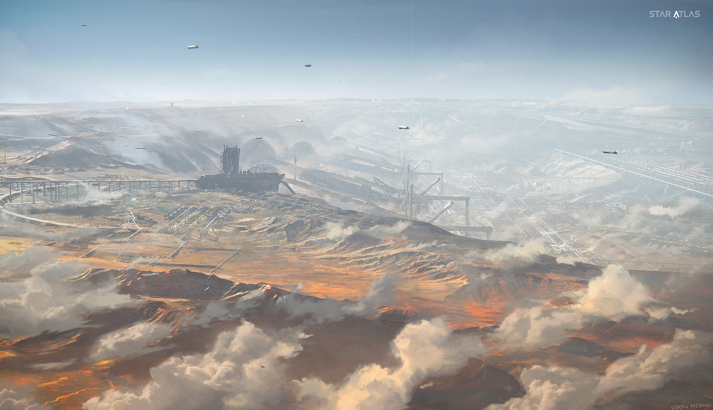 Deep Space Mining Landscape WIP /// Blockchain Based NFT In-Game Asset /// Owner/Player Controlled