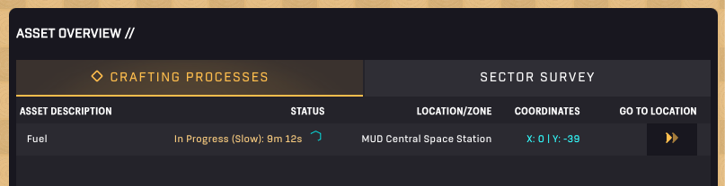 Starbased - Asset Overview - Crafting Processes