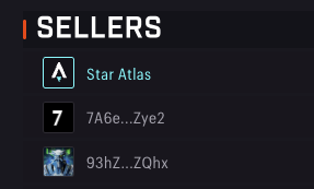 Galactic Marketplace - The "Star Atlas" seller is the team on the marketplace