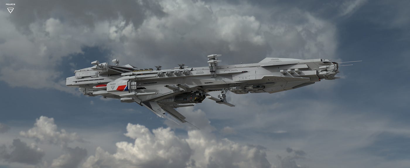 Pearce C9 Spaceship on Patrol in the Atmosphere /// Player-owned In-game Asset /// Fully Immersive 3D NFT Experience