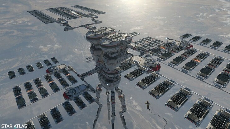 Star Atlas - A fully unfolded Claim Stake (concept art)