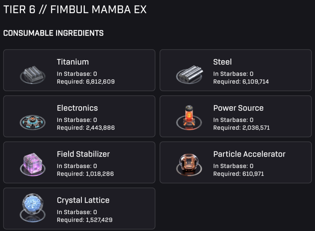 Starbased - Fimbul Mamba EX Recipe