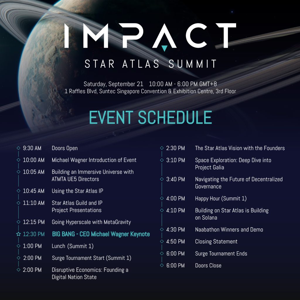IMPACT - Star Atlas Summit Schedule