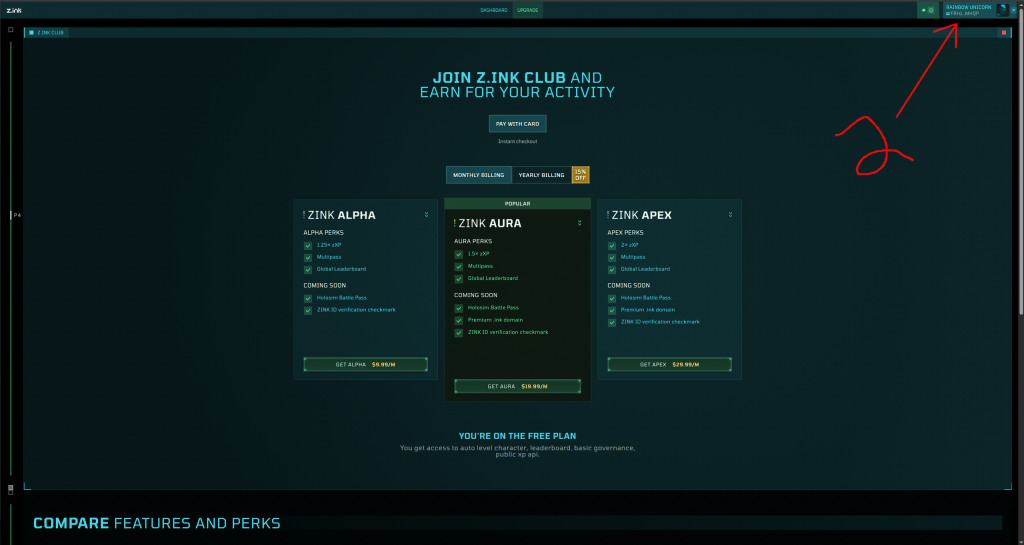 Step 2 — On the z.ink website, make sure you are logged into your zProfile
