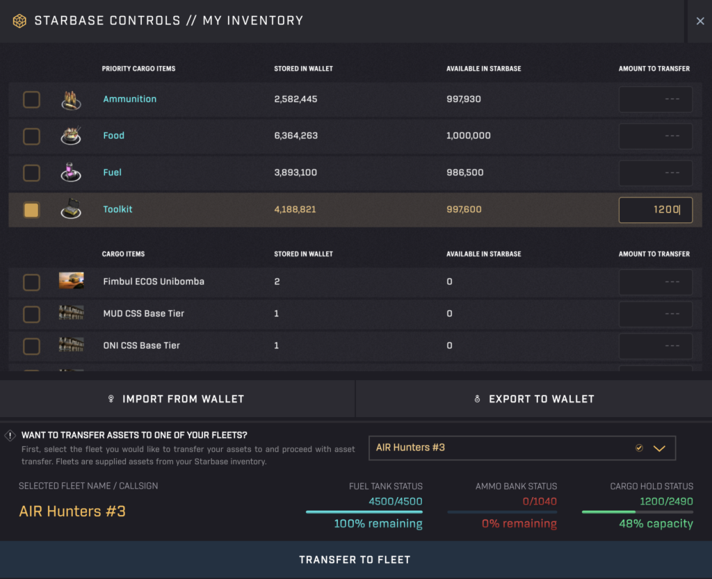 SAGE Labs Load Cargo