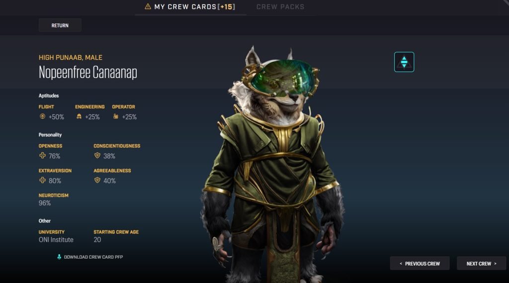 Star Atlas Crew Card [Example] - High Punaab