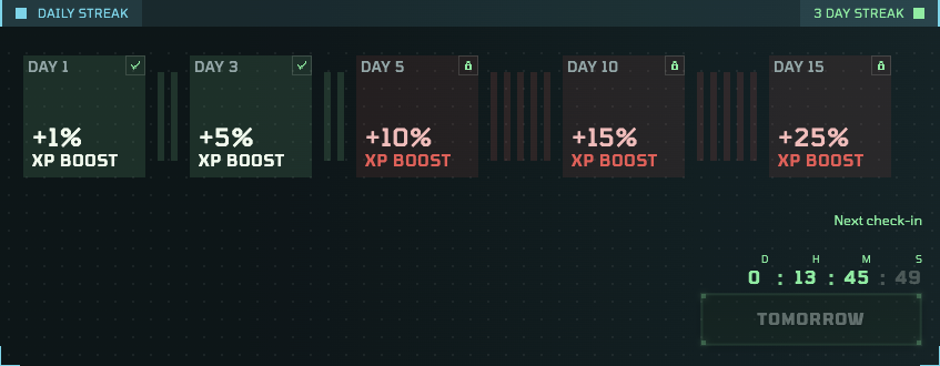 Z.ink Dashboard - Daily Streak