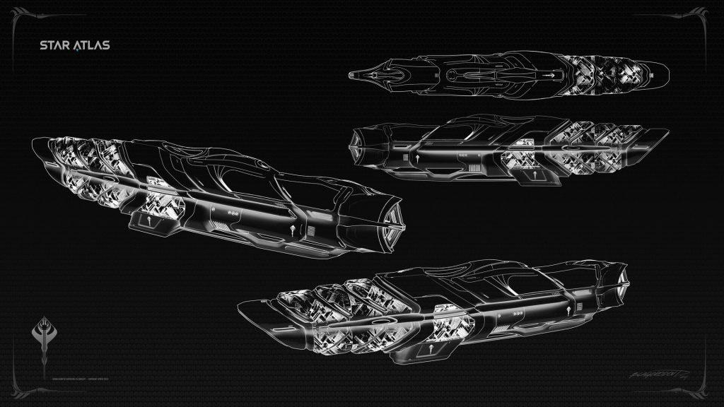 Star Atlas - Ogrika Kinetic Rapidfire XS [Concept Art by Dmitry Blagorodov]
