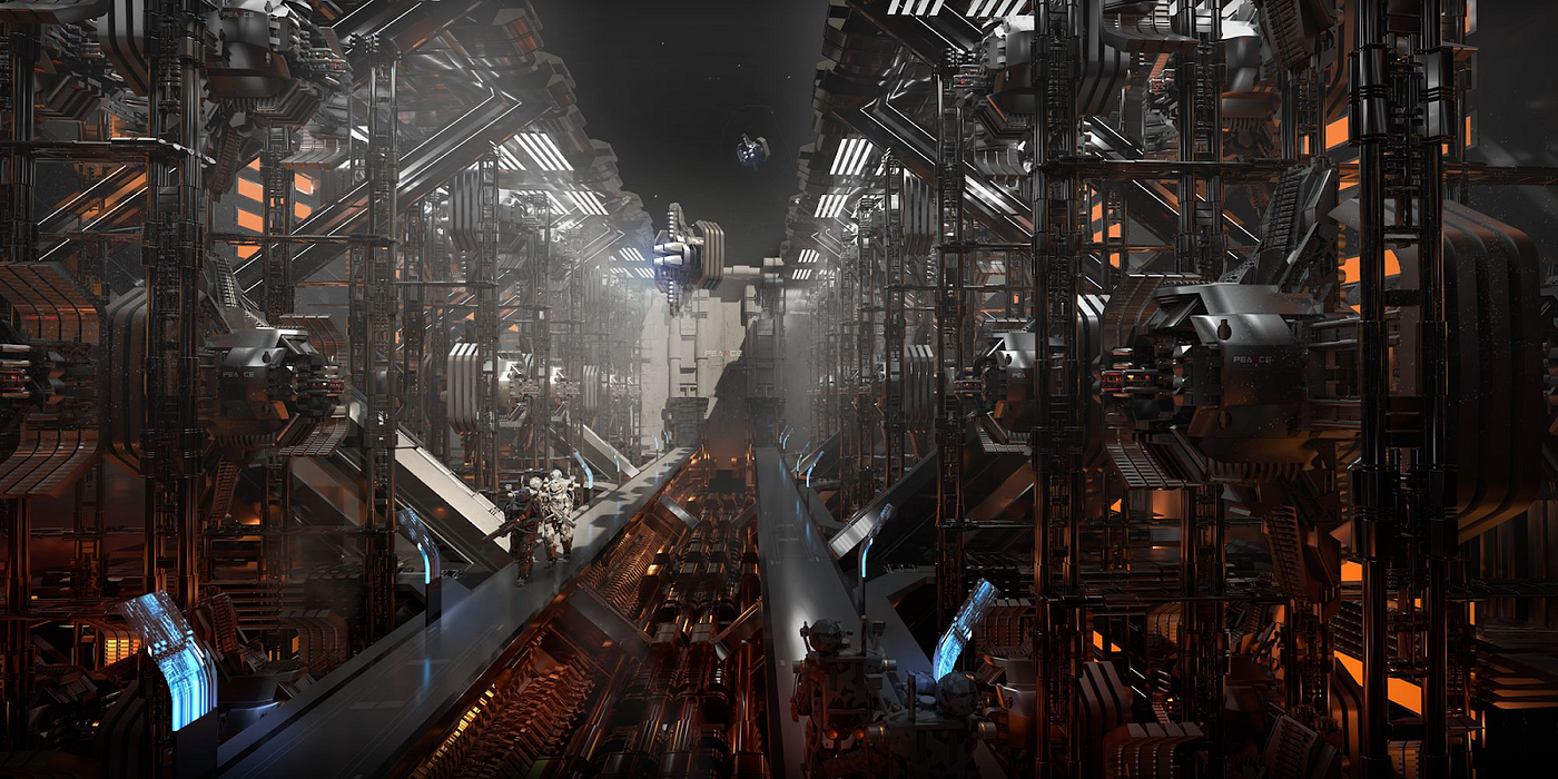 Pearce ship manufacturing facility /// Metaverse in Light Speed Expansion /// Immersive Blockchain-Powered UE5 Experience