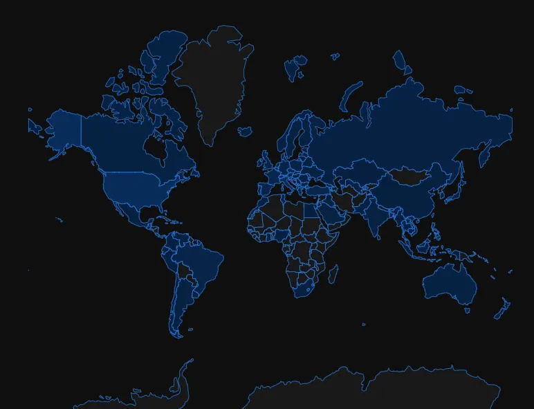 Star Atlas - Holosim S1C2 - Geographic Distribution of Players [Source]