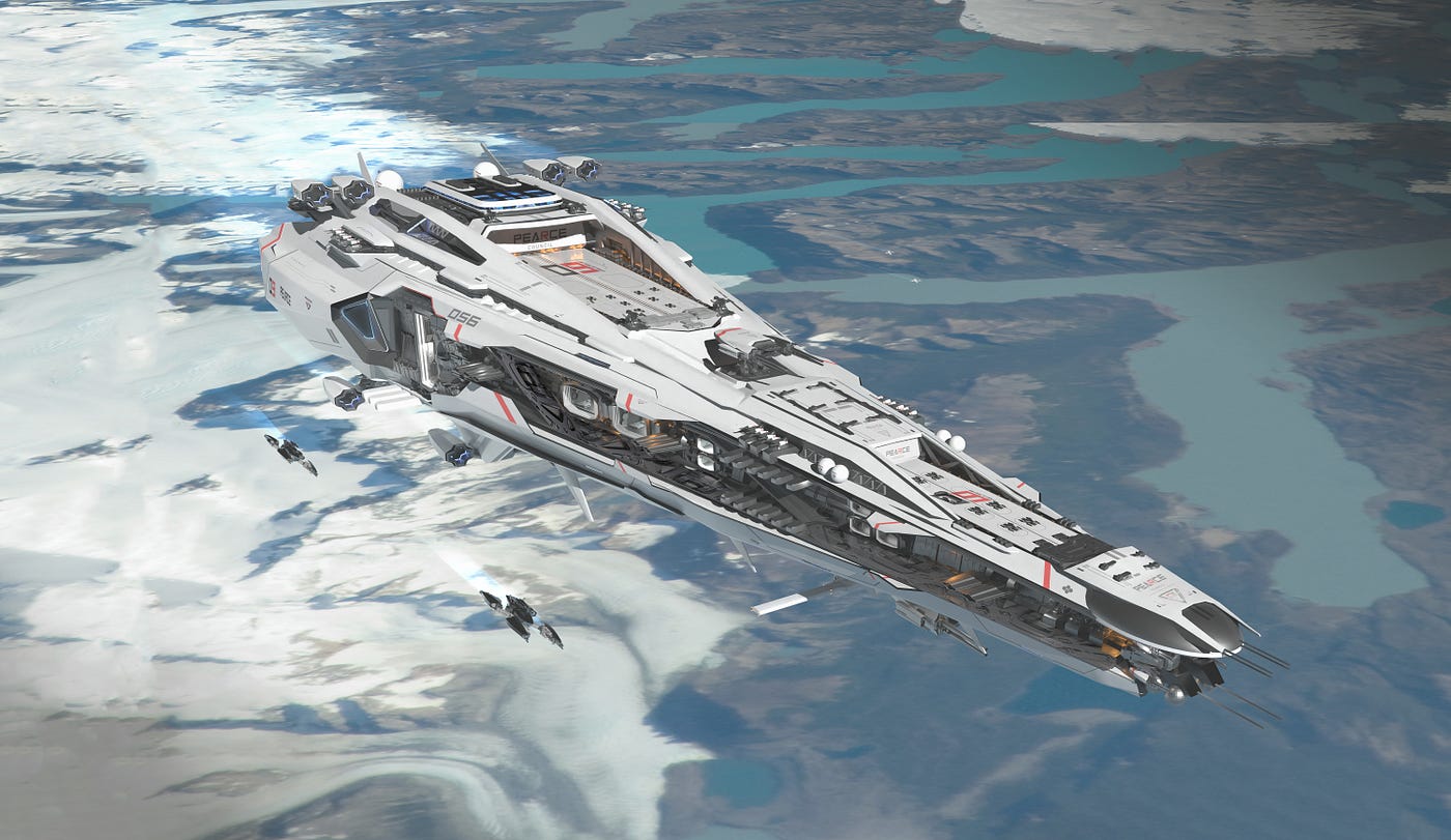 Pearce C11 Spaceship During an Orbital Cruise /// Player-owned In-game Asset /// Immersive 3D NFT Experience