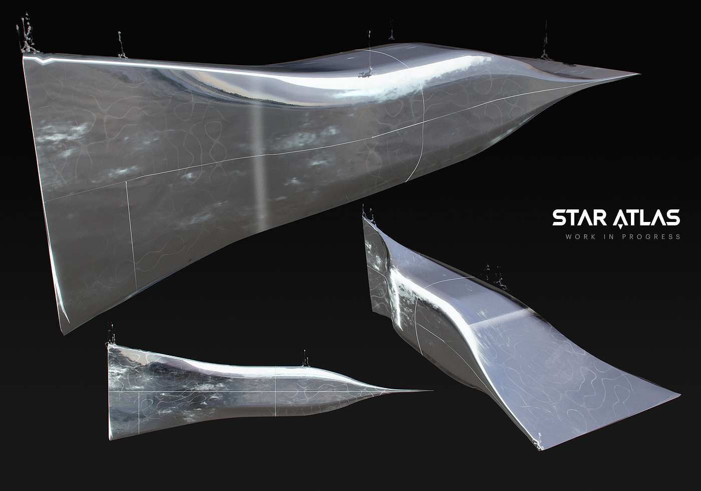 Star Atlas WIP Asset /// Technologically Advanced Interstellar Spacecraft /// Durable Deep Space Exploration Design