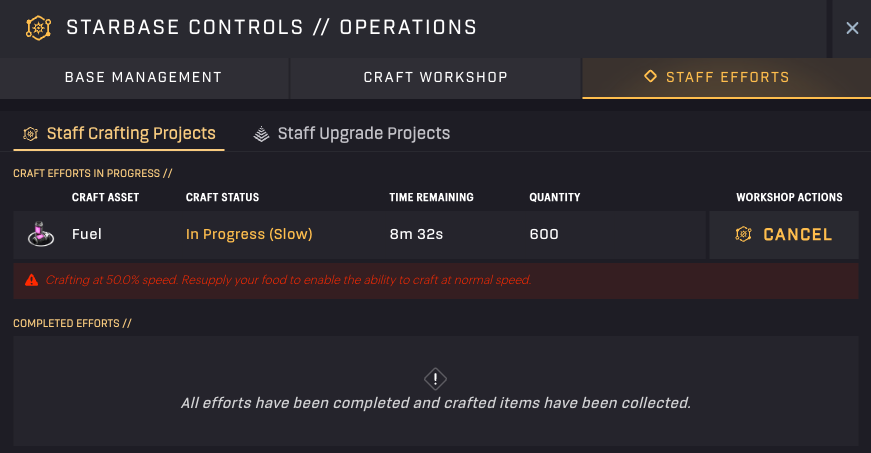 Starbased - Operations - Staff Efforts