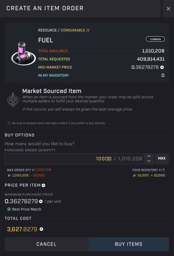 SAGE - Local Marketplace - Local Order Activity [Buy Quick Action]