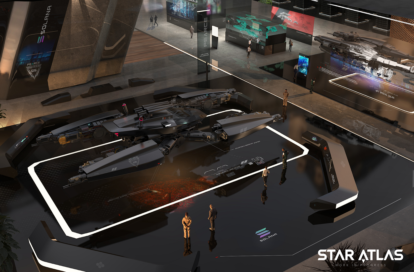 Pearce X in Showroom WIP /// Future Scanning Gameplay Loop Environments /// Owner/Player Landbased Mining Station