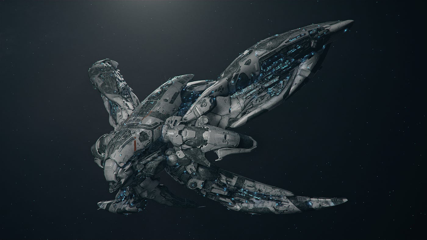 Busan The Last Stand Mk. VIII (ONI) in Deep Space | Titan Class Spaceship | Star Atlas Fighter Ship