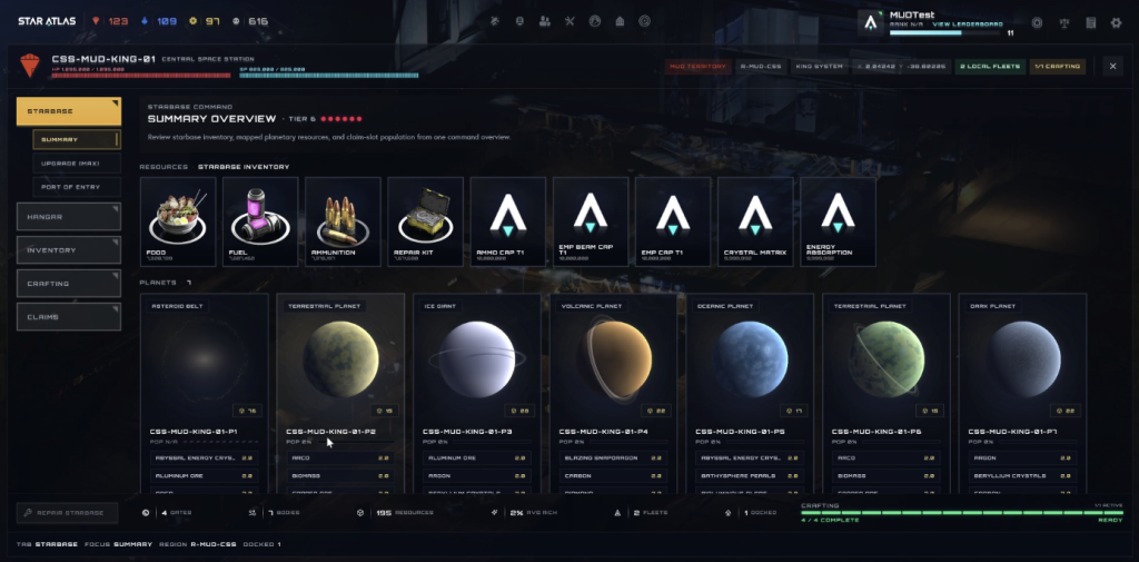 Star Atlas - SAGE C4 PTR [Star System Summary]
