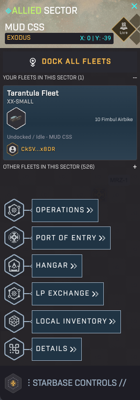 Starbased - Your fleet is now in the same sector as the CSS