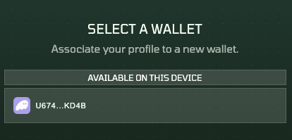 z.ink Dashboard - Selecting another wallet (step 7)