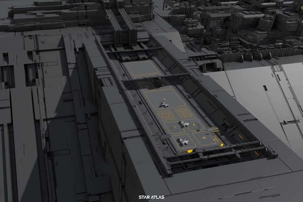 Star Atlas - Landing pad Concept art [by Sören Meding] (source)