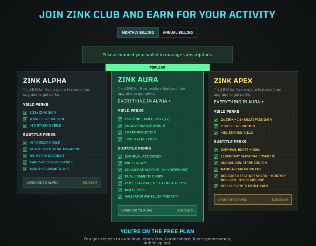 Zink Club Placeholders