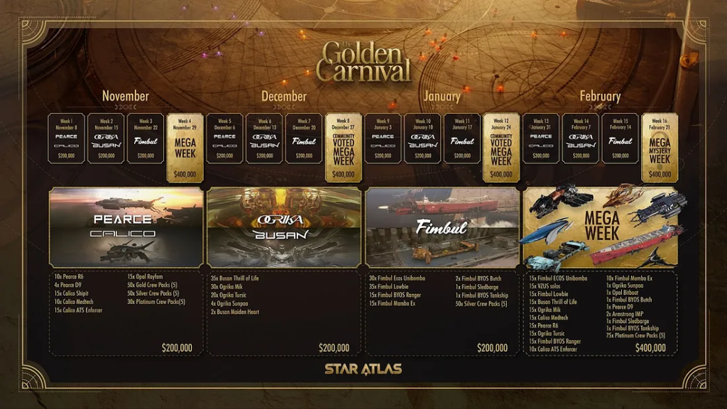 Star Atlas - Golden Carnival 2024 - Schedule