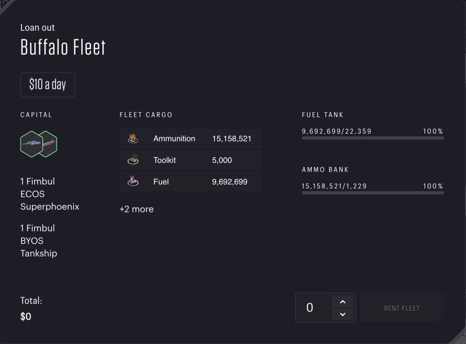 Star Atlas - Fleet Rentals - Fleets Available to Borrow - Details