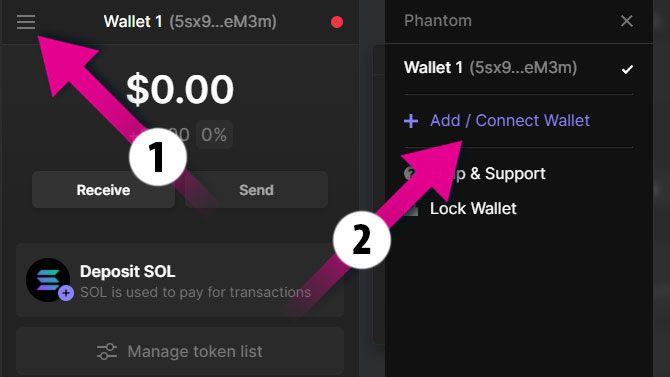 setting up multiple star atlas wallets with phantom ledger step3