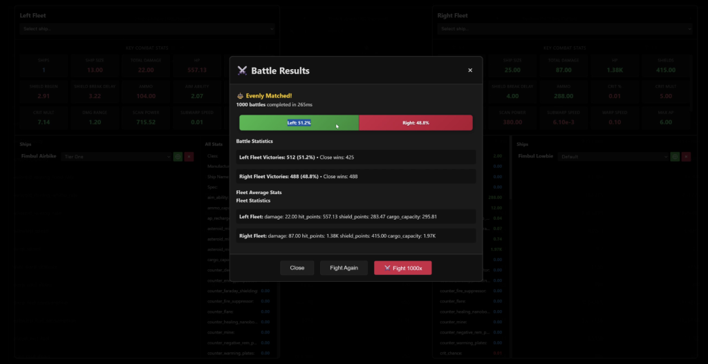 C4 - Ship Configurator - Battle Simulator