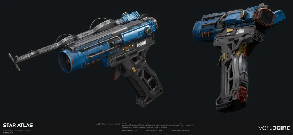 Star Atlas - GAN Guns Shockwave Pistol - by Vertpaint Studios [Concept Art]