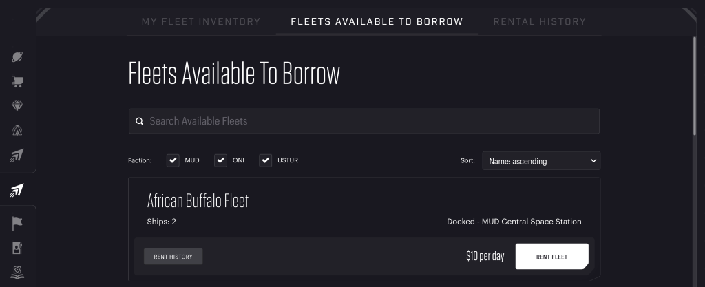Star Atlas - Fleet Rentals - Fleets Available to Borrow