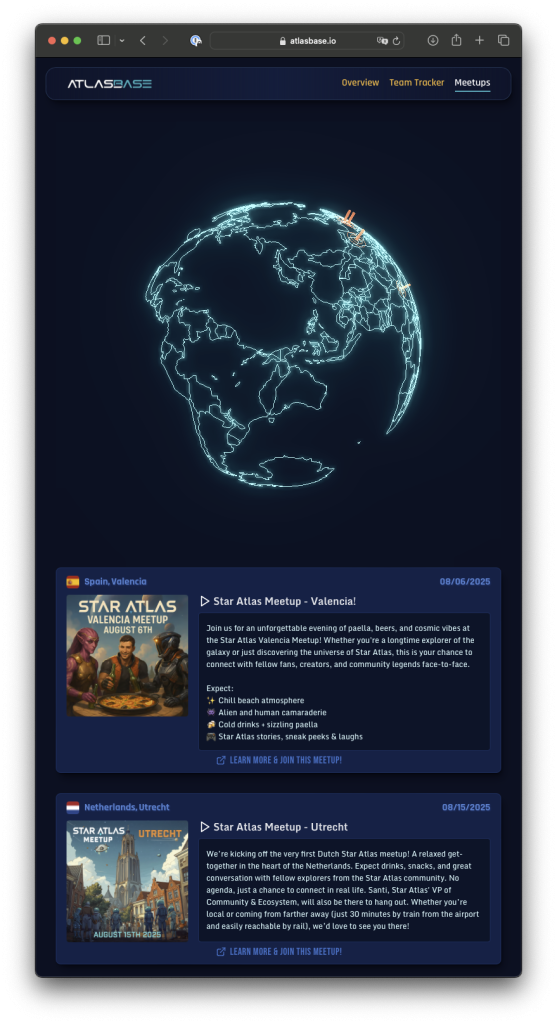 AtlasBase - Meetup Dashboard