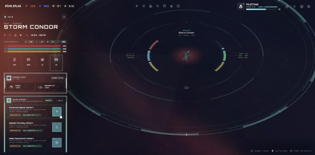 Star Atlas - SAGE C4 PTR [Scanning menu]